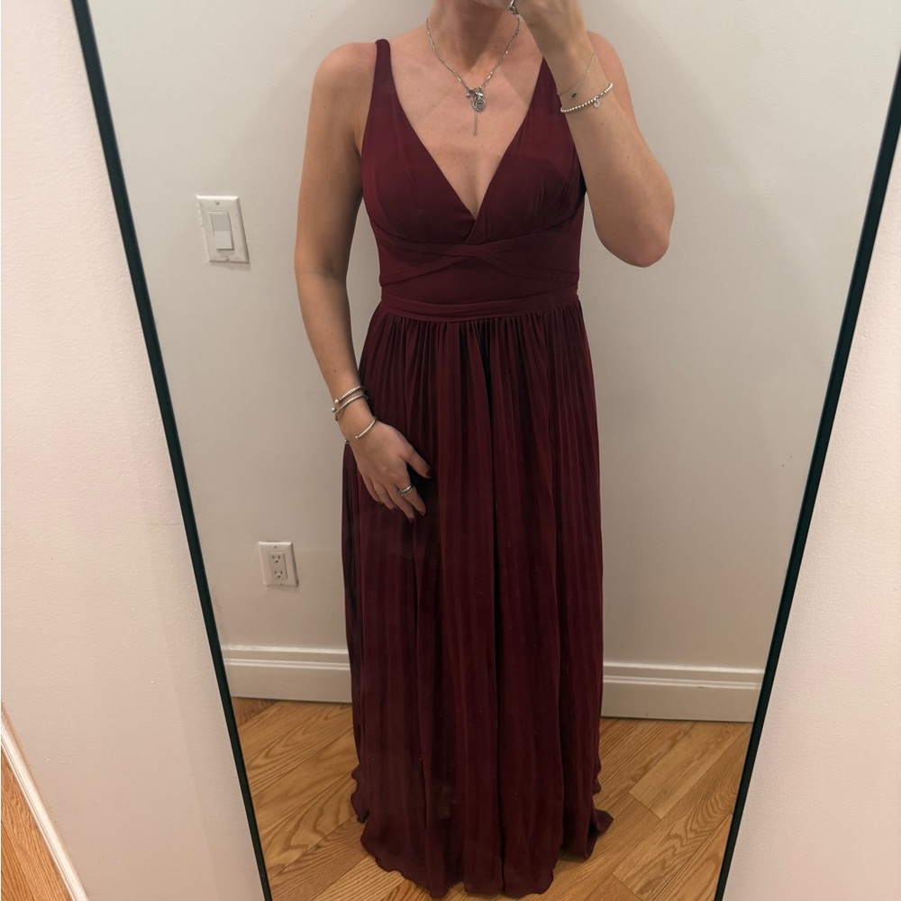 Xscape Burgundy Maxi Dress gown